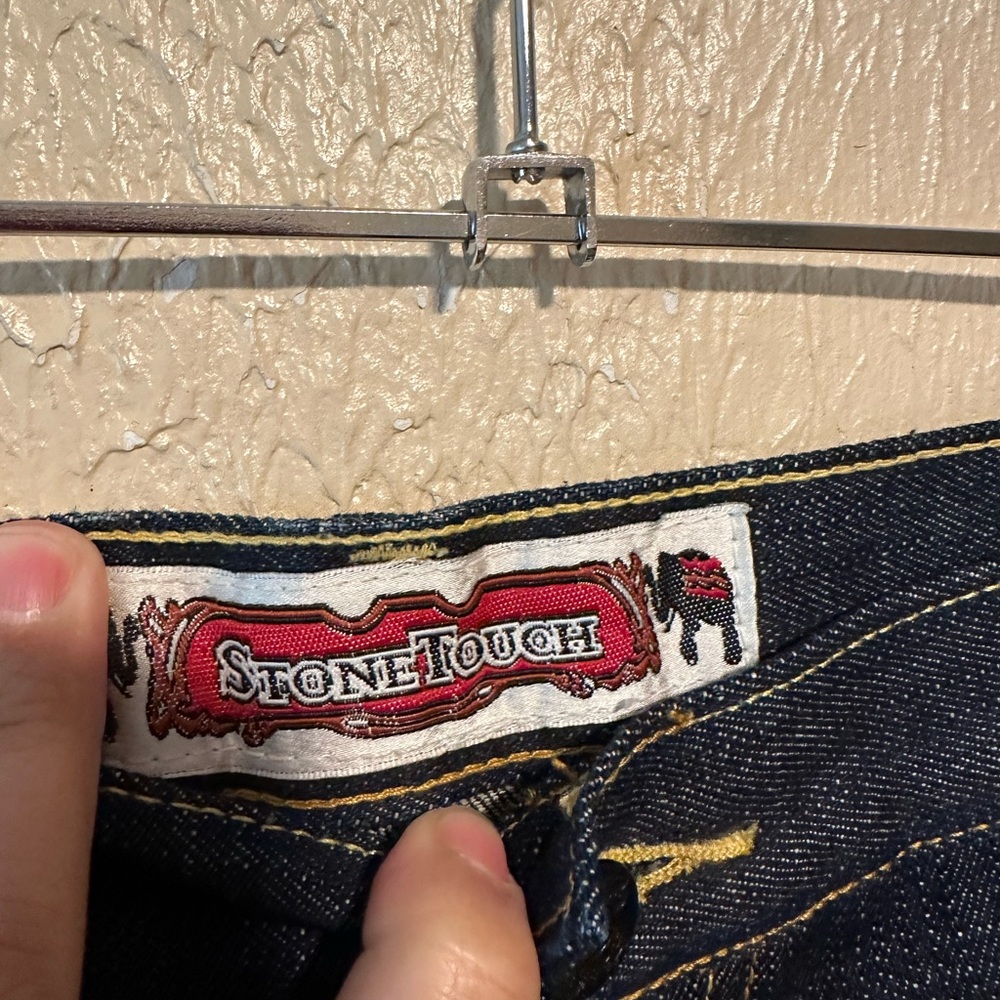 Stone Touch Denim Shorts Original Asian Design‎ Size 40 Embroidered - Picture 7 of 7